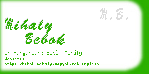 mihaly bebok business card