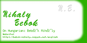 mihaly bebok business card